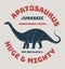 Apatosaurus t-shirt design, print, typography, label.