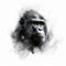 Ape In Black And White: A Minimalist And Realistic Approach