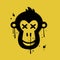 Ape with bored face in Urban street graffity style. Monkey NFT artwork. Crypto graphic asset. Vector textured