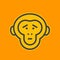 Ape, sad chimp linear icon