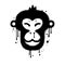 Ape with smiling face in Urban street graffity style. Monkey NFT artwork. Crypto graphic asset. Vector textured