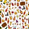 Aperitif drinks and cocktails seamless pattern