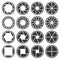 Aperture Camera Shutter Focus Icons Set. Vector