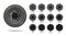 Aperture icon set with value numbers. Camera shutter lens diaphragm row