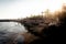 Aphrodite Beach at sunset in Amathus area. Limassol, Cyprus