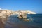 Aphrodite beach, where according to legend she came out of the sea foam. A big rock in the sea. Cyprus