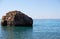 Aphrodite\'s Stone on Petra tou Romiou or Aphrodite Rock Beach, one of the main attractions and landmarks of Cyprus island