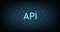 (API) Application Programming Interface on blue background