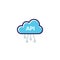 Api cloud integration icon data process. Flat vector web api cloud system pictogram