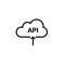 Api cloud integration icon data process. Flat vector web api cloud system pictogram
