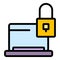 Api lock laptop icon vector flat