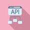 Api scheme gear hosting icon flat vector. Code build team