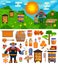 Apiary beekeeper vector honey making farm symbols icons illustration