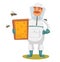 Apiary beekeeper vector illustrations