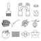 Apiary and beekeeping outline icons in set collection for design.Equipment and production of honey vector symbol stock