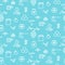 Apiary blue outline icon seamless vector pattern.