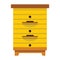 Apiary honey hive in flat style.
