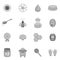 Apiary icons set, black monochrome style