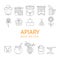 Apiary line icons set