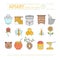 Apiary line icons set