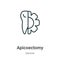 Apicoectomy outline vector icon. Thin line black apicoectomy icon, flat vector simple element illustration from editable dentist