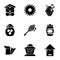 Apiculture icons set, simple style