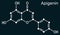 Apigenin, C15H10O5, flavone, aglycone molecule. It is plant-derived flavonoid, exhibits antiproliferative, anti-inflammatory,