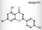 Apigenin, C15H10O5, flavone, aglycone molecule. It is plant-derived flavonoid, exhibits antiproliferative, anti-inflammatory,