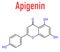 Apigenin yellow herbal dye molecule. Skeletal formula.