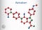 Apixaban molecule. It is pyrazolopyridine, anticoagulant and direct inhibitor of factor Xa which is used to decrease the risk of