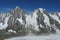 Apline rocky and snow mountain on Montblanc, Chamonix