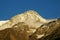 Apline rocky and snow mountain on Montblanc hiking route