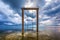 Apocalypse. Wooden swing in the sea, Gili Trawangan, Lombok, Ind