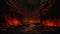 Apocalyptic Landscape: Hyper-detailed Digital Painting Of Lava Wall In Dark Cave