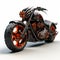 Apocalyptic Motorcycle: Dark And Ominous Metal Bike On White Background