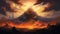 Apocalyptic Volcano: A Detailed Fantasy Art With Golden Light