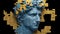 Apollo sculpture abstract.Mosaic puzzle.generative ai