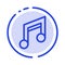 App, Basic, Design, Mobile, Music Blue Dotted Line Line Icon