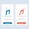 App, Basic, Design, Mobile, Music  Blue and Red Download and Buy Now web Widget Card Template