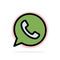 App, Chat, Telephone, Watts App Abstract Circle Background Flat color Icon