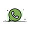 App, Chat, Telephone, Watts App  Business Flat Line Filled Icon Vector Banner Template