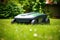an app controlled robotic lawn mower in action