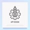 App design thin line icon: pencil and wheel. Modern vector illustration