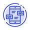 App Development, Arrows, Div, Mobile Blue Dotted Line Line Icon