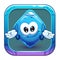 App icon with funny cute blue rhombus