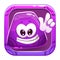 App icon with funny cute purple jelly character.