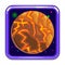 App Icon with vector cartoon fiery planet