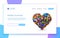 App icons in form of heart. Mobile technology. Landing page concept.