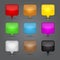 App icons set. Glossy blank map pin icon web butto