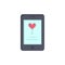 App, Mobile, Love, Lover  Flat Color Icon. Vector icon banner Template